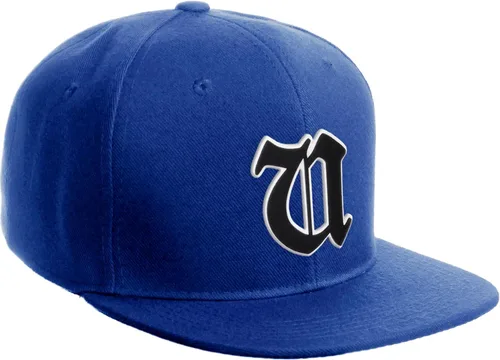 Vista 1732 de Daxton Gorra clásica con visera de billete plano con letras del alfabeto inglés antiguo de la A a la Z