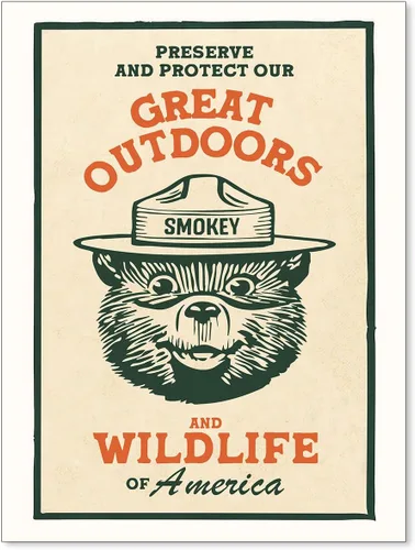 Vista 15 de Lienzo decorativo para pared con diseño de oso para niños, diseño de animales salvajes, conservación de la naturaleza, estilo retro, beige, cabaña