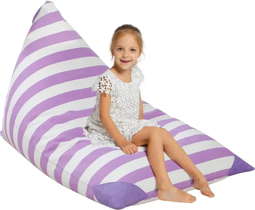 Vista 19 de Aubliss - Sillón puf para almacenamiento de animales de peluche, adecuado para niños, niñas y adultos, sólo incluye la funda de puf, con cremallera