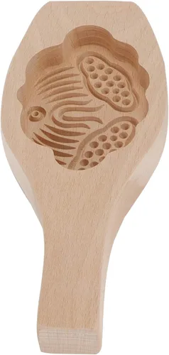 Vista 9 de Zerodis Mooncake - Modelo de madera, modelo de pastel de luna de festival con patrón de flores 3D, herramientas de decoración para galletas
