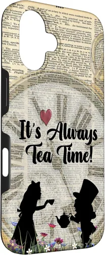 Vista 3 de iPhone 16 It's Always Tea Time! Funda Alicia y el Sombrerero Loco