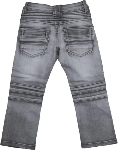 Vista 2 de X RAY Pantalones de mezclilla para bebé, cintura elástica en el interior, rasgados, moto, pantalones de mezclilla desgastados