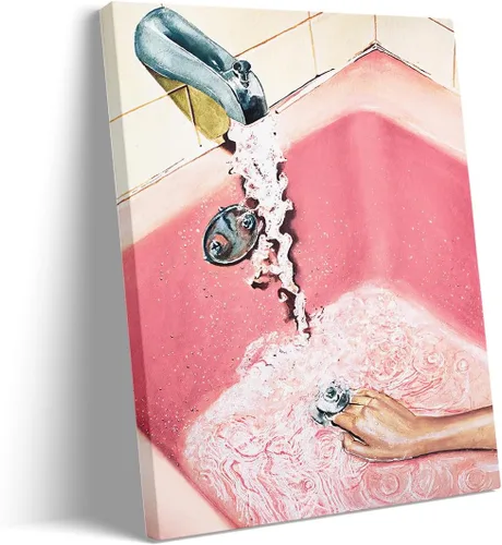 Vista 10 de Divertido arte de pared de gato negro para baño, periódico de lectura de gatos sobre inodoro, póster de mascota humorística rosa para decoración