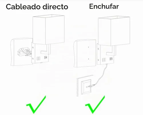 Vista 6 de HomeFocus - Lámpara de pared de noche con tomacorriente, lámpara de pared, apliques de pared, lámpara de pared para dormitorio, sala de estar