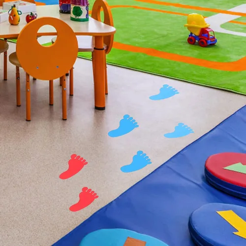 Vista 9 de Garneck Calcomanías adhesivas de huellas de mano, 23.62 x 14.37 pulgadas, calcomanías de suelo y pared para guardería, habitación de niños Como se