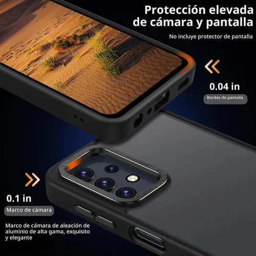 Vista 5 de Rayboen Funda para Samsung Galaxy A32 5G, translúcida esmerilada, tacto antiarañazos, parte trasera de policarbonato duro, borde de silicona suave