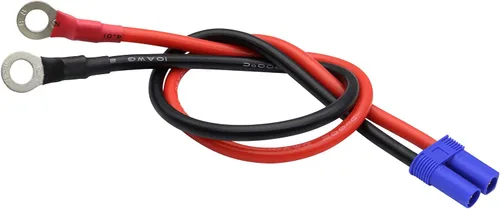 Vista 5 de Cable de Terminal EC5 a Anillo O, Cable Conector de Enchufe de Terminal de Ojal EC5 Hembra a Anillo O 10AWG RC ESC Cargador Lateral de Alimentación