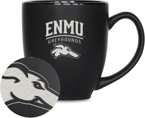 Vista 329 de Rico Industries - Taza de cerámica mate negra con grabado láser estándar de 15oz para NCAA (escuelas T & U) - Para bebidas calientes o frías