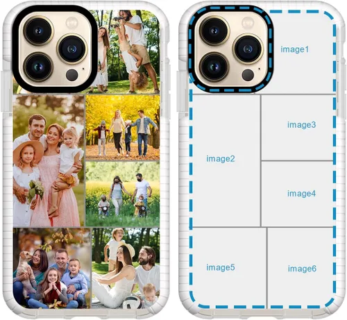 Vista 17 de Funda personalizada para iPhone 15 Pro, collage de fotos personalizada de múltiples imágenes, resistente a los impactos, suave funda protectora