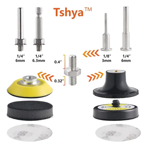 Vista 3 de Paquete de 279 discos de lijado de 2 pulgadas, kit variado para amoladora de taladro, herramientas rotativas, accesorios con vástagos de 1/8 y 1/4