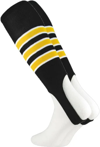 Vista 13 de TCK - Estribos de béisbol a rayas, estribos de sóftbol, 7 pulgadas Negro/Dorado/Blanco