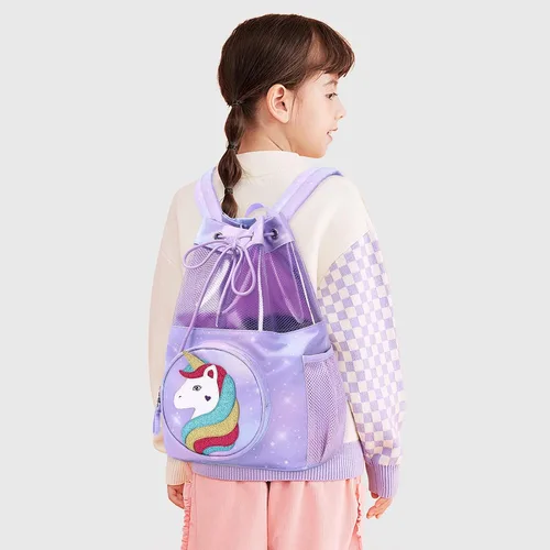 Vista 2 de mygreen Mochila con cordón para gimnasio, bolsa de cincha para natación, playa, deportes, impermeable para niños for Swim, Beach, Sports