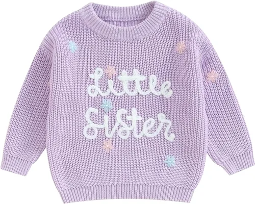 Vista 104 de VISGOGO Suéter a juego para hermanitas grandes y pequeñas, ropa de una sola pieza