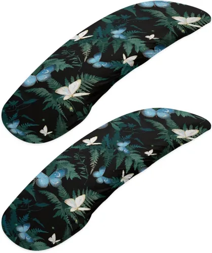 Vista 29 de Fundas para reposabrazos de silla de escritorio con estampado de estrellas de gato, 2 fundas elásticas para reposabrazos de silla de oficina, a