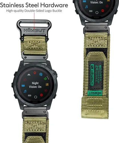 Vista 5 de Compatible con la Correa de Reloj Garmin, Correa Deportiva de Nylon Super Resistente con Diseño de Bucle Tejido