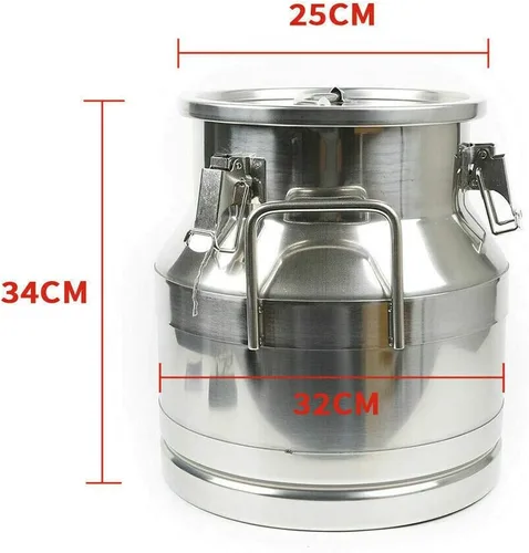 Vista 3 de Latas de leche de 20L/5.25 galones-Barriles de transporte de leche de acero inoxidable, cubo de leche, jarra de aceite, barril de vino, barriles