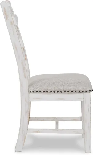 Vista 6 de Signature Design by Ashley Valebeck Farmhouse - Silla de comedor acolchada, 2 unidades, borde de cabeza de clavo, tapicería de tela, madera maciza