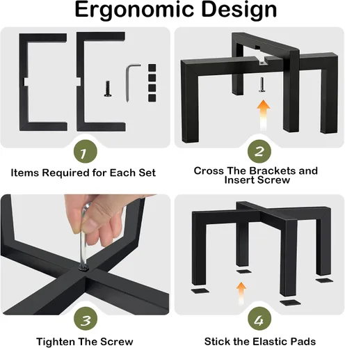 Vista 7 de Paquete de 2 soportes metálicos de 10 pulgadas para interiores y exteriores, taburetes resistentes para interiores, soportes modernos de mediados