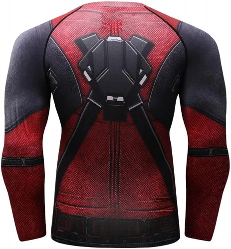 Vista 2 de Red Plume Camiseta deportiva de compresión de manga larga para hombre, ajuste delgado, para entrenamiento, para correr, camiseta de rendimiento