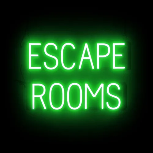 Vista 57 de SpellBrite Cartel de ESCAPE ROOM Letrero relacionado con el entretenimiento con aspecto de neón, fuente de luz LED roja 23.6 x 15.0 pulgadas Rojo