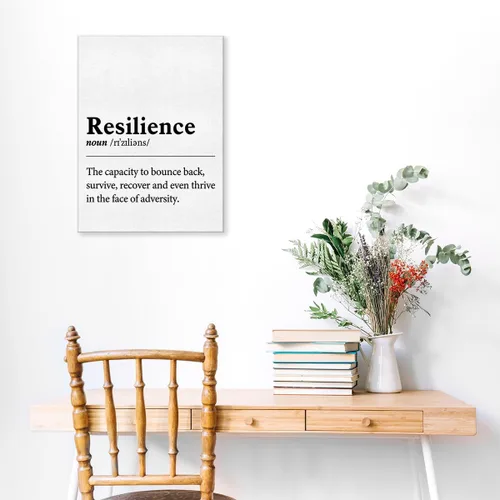 Vista 7 de Arte inspirador para pared, póster motivacional, pintura enmarcada, definición de resiliencia, obra de arte en lienzo para decoración del hogar