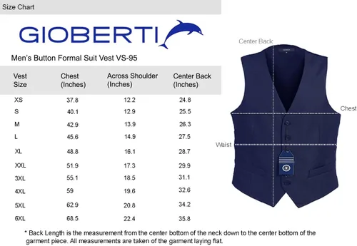 Vista 7 de Gioberti Chaleco de traje formal para hombre apto para negocios o vestido casual