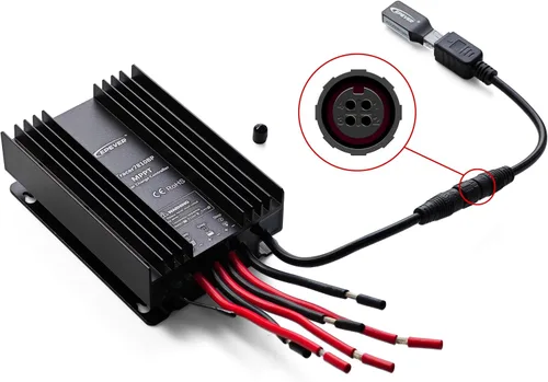 Vista 7 de EPEVER IP67 impermeable 30A MPPT controlador de carga solar 12 V 24 V Auto, entrada fotovoltaica máxima 100 Vdc, utilizado en casas rodantes