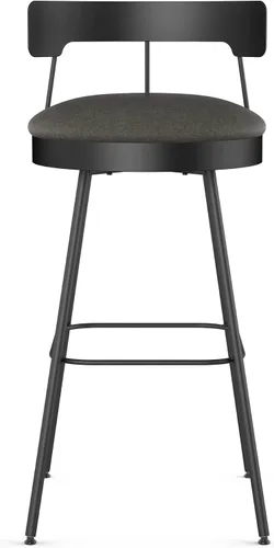 Vista 5 de Amisco Monza - Taburete giratorio para mostrador (26 pulgadas), color gris oscuro y metal negro