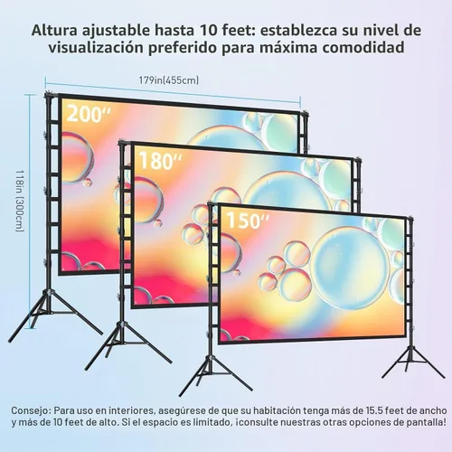 Vista 4 de Pantalla de proyector al aire libre de 200 pulgadas con soporte
