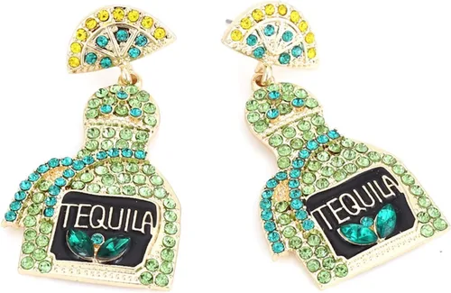 Vista 8 de Regalos de tequila para mujer, aretes de Margarita, aretes de tequila, aretes de vacaciones para mujer, aretes de champán para mujer, regalos