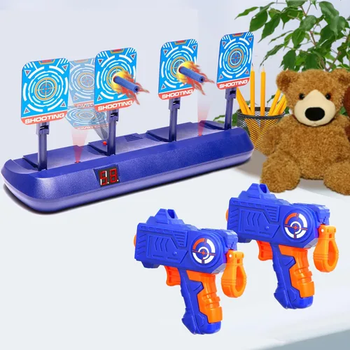 Vista 6 de Blancos para pistolas Nerf, puntuación automática electrónica con reinicio digital, blanco de tiro para práctica con Nerf, juguete de regalo ideal