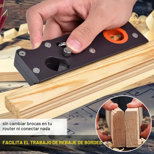 Vista 6 de Plano de esquina de borde de carpintería con localizador auxiliar, plano de mano adecuado para recorte rápido de madera (W/4cuters)