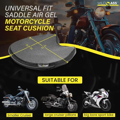 Vista 4 de Saddle Airgel - Cojín de asiento de motocicleta, almohadilla ergonómica de ajuste de aire con correas, ajuste universal para máxima comodidad