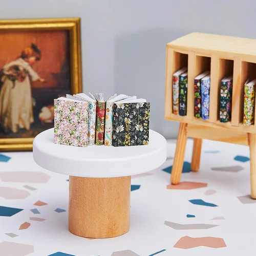 Vista 5 de Skylety 24 piezas a escala 1:12 en miniatura, libros de casa de muñecas surtidas, accesorios para casa de muñecas, libros pequeños, accesorios