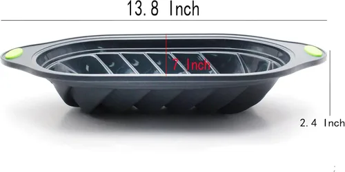 Vista 5 de Anillo de acero de grado alimenticio Bandeja de pastel de silicona para tostadas, moldes para hornear pan, molde rectangular para tartas, rosca