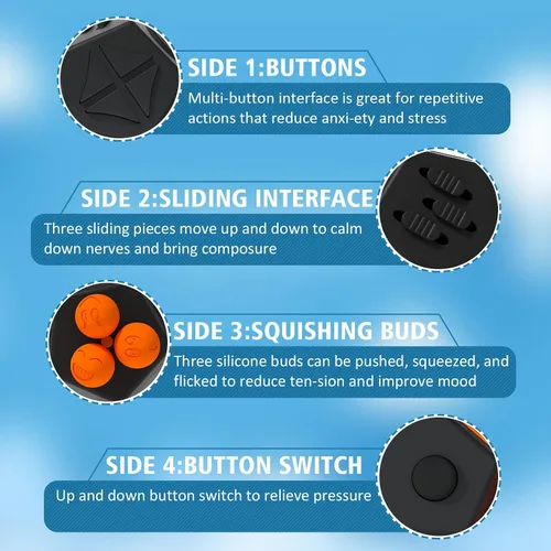 Vista 3 de Fidget Dodecagon – 12 Fidget lateral Toy Cube – Alivia El Estrés Y La Ansiedad anti la depresión cubeta para niños y adultos con hiperactividades A1