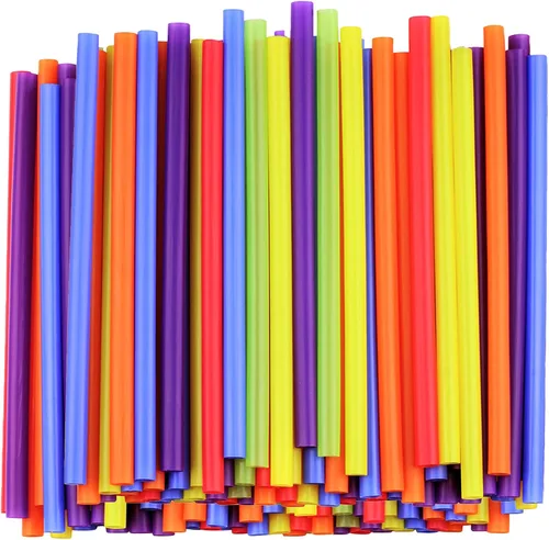 Vista 8 de Comfy Package, [100 unidades] Pajitas de plástico jumbo para batidos, 8.5 pulgadas de alto, varios