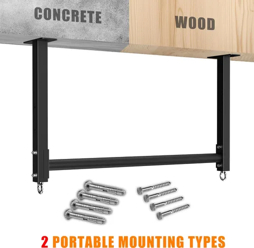 Vista 6 de Ceiling Mounted Pull Up Bar, Heavy Duty 700 LBS Multi Grip Pull Up Bars, 16"/24" Rafter Chin Up Bar, Ceiling Joist for Garage/Gym/Basement with