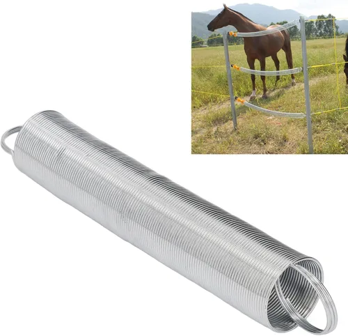 Vista 4 de 2pcs Electric Fence Spring Gates, acero inoxidable 16 pies de tensión de ganado de primavera para pasto