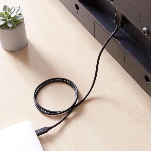 Vista 7 de Amazon Basics Adaptador de cable USB-C (fuente) a HDMI (pantalla) (compatible con Thunderbolt 3) 4K @30Hz, 3 pies, negro