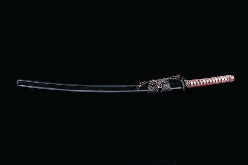 Vista 8 de Handforged Samurai Katana Sword - Damascus/1060/1095 High Carbon Steel, Full Tang, Iron Tsuba, Solid Wood Saya - Real Functional Sharp Blade for