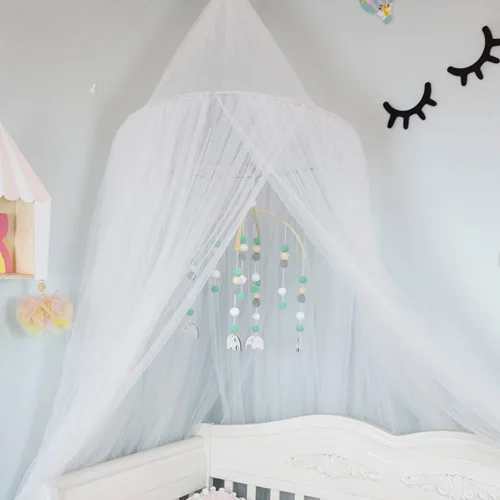 Vista 4 de Cuna móvil neutral para cuna móvil hecha a mano, bola de fieltro móvil, cuna de bebé, móvil de techo móvil para habitación de niñas, decoración