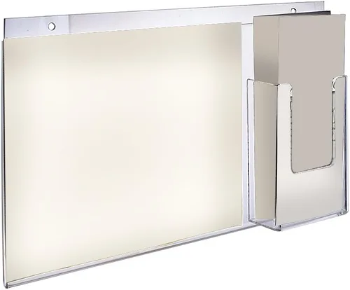 Vista 2 de Azar Displays 252052-Paquete de 2 soportes para letreros de montaje en pared horizontales de acrílico de 16 pulgadas de ancho x 8.5 pulgadas de alto