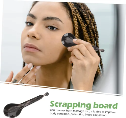 Vista 4 de GLEAVI Cuerno Belleza Stick Cara Acupoint Massager Guasha Herramienta Palo de Masaje de Mano