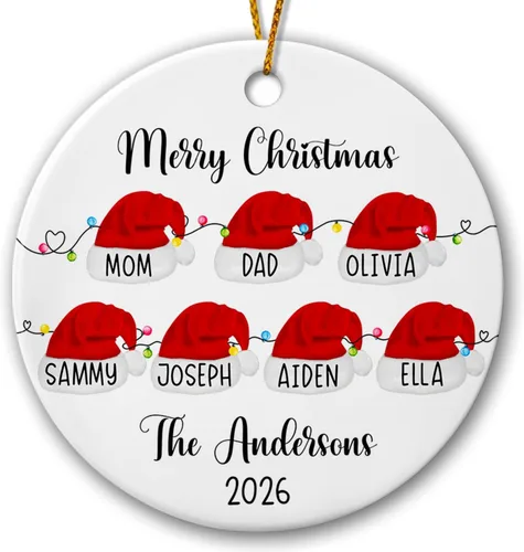 Vista 7 de Adorno de 50 aniversario de boda, adornos personalizados de feliz aniversario, regalo para mamá, papá, abuelos, 50 años como Mr & Mrs 2026, adorno