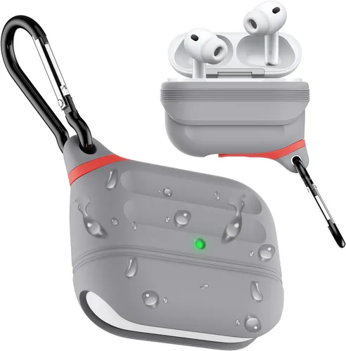 Vista 15 de Funda para AirPods Pro, funda de silicona impermeable para AirPods Pro 2, protección impermeable, portátil, para USB-C/inalámbrico, antipérdida, una