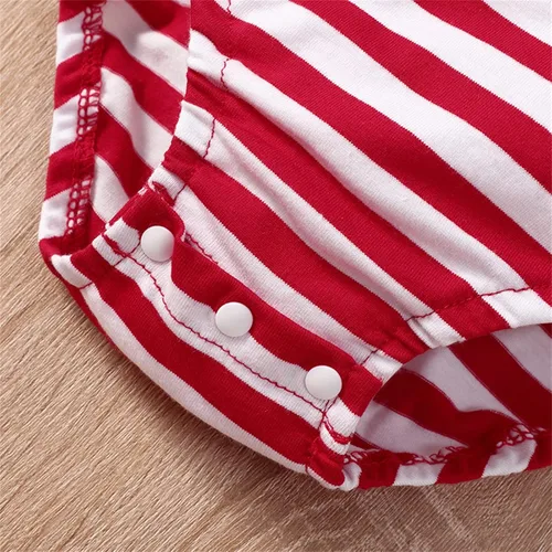 Vista 5 de TBUIALL Little Girls Clothing Sets Toddler Infant Boys Girls Christmas Stripe Deer Top Pants Hat Set Outfits New Born