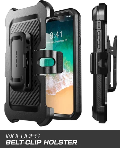 Vista 5 de SUPCASE Unicorn Beetle Pro Series: funda diseñada para iPhone XS Max, funda resistente de cuerpo completo con protector de pantalla integrado y Negro