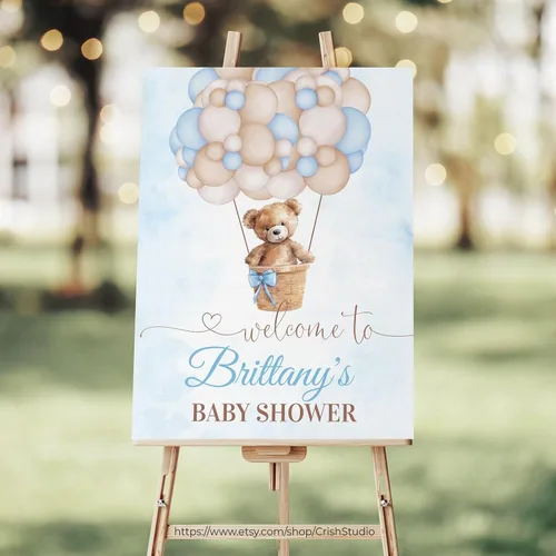 Vista 12 de Personalized Welcome Sign Baby Shower, Pink Bow Floral Baby Shower Welcome Sign: Editable, 12" X 18" (Small), 27" (Medium), 36" (Large), Plastic