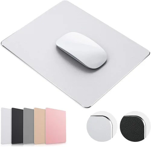 Vista 8 de Alfombrilla de mouse, de aluminio duro de metal negro, de doble cara, impermeable, de control rápido y preciso, alfombrilla de mouse para oficina